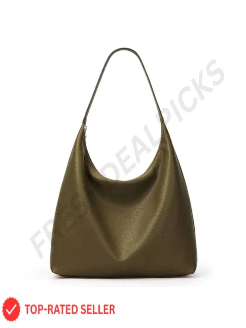 Large Slouchy Vegan Leather Hobo Tote Bag with Zipper Pockets